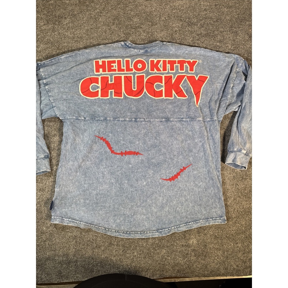 Universal Studios Hello Kitty Bride Of Chucky Spirit Jersey Acid Wash LARGE